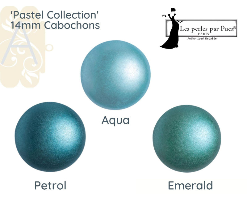 Cabochons par Puca, 14mm, Pastel Collection - The Argus Collection