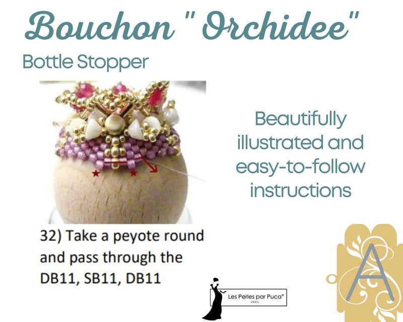 Orchidee Bottle Stopper Pattern par Puca - The Argus Collection