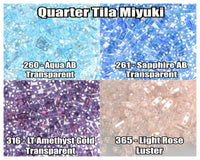 Miyuki Quarter Tila, 5g, QTL260, QTL261, QTL316, QTL365 - The Argus Collection