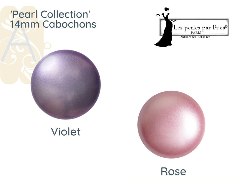 Cabochons par Puca, 14mm, Pearl Collection - The Argus Collection