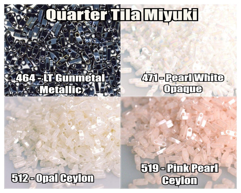 Miyuki Quarter Tila, 5g, QTL464, QTL471, QTL512, QTL519 - The Argus Collection