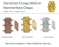 Hammertone 3-Loop Stitch-in Clasp, in 3 Finishes - The Argus Collection