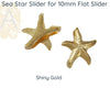 Sea Star Slider for Leather or Cork, 10mm, in 4 Finishes - The Argus Collection