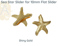 Sea Star Slider for Leather or Cork, 10mm, in 4 Finishes - The Argus Collection