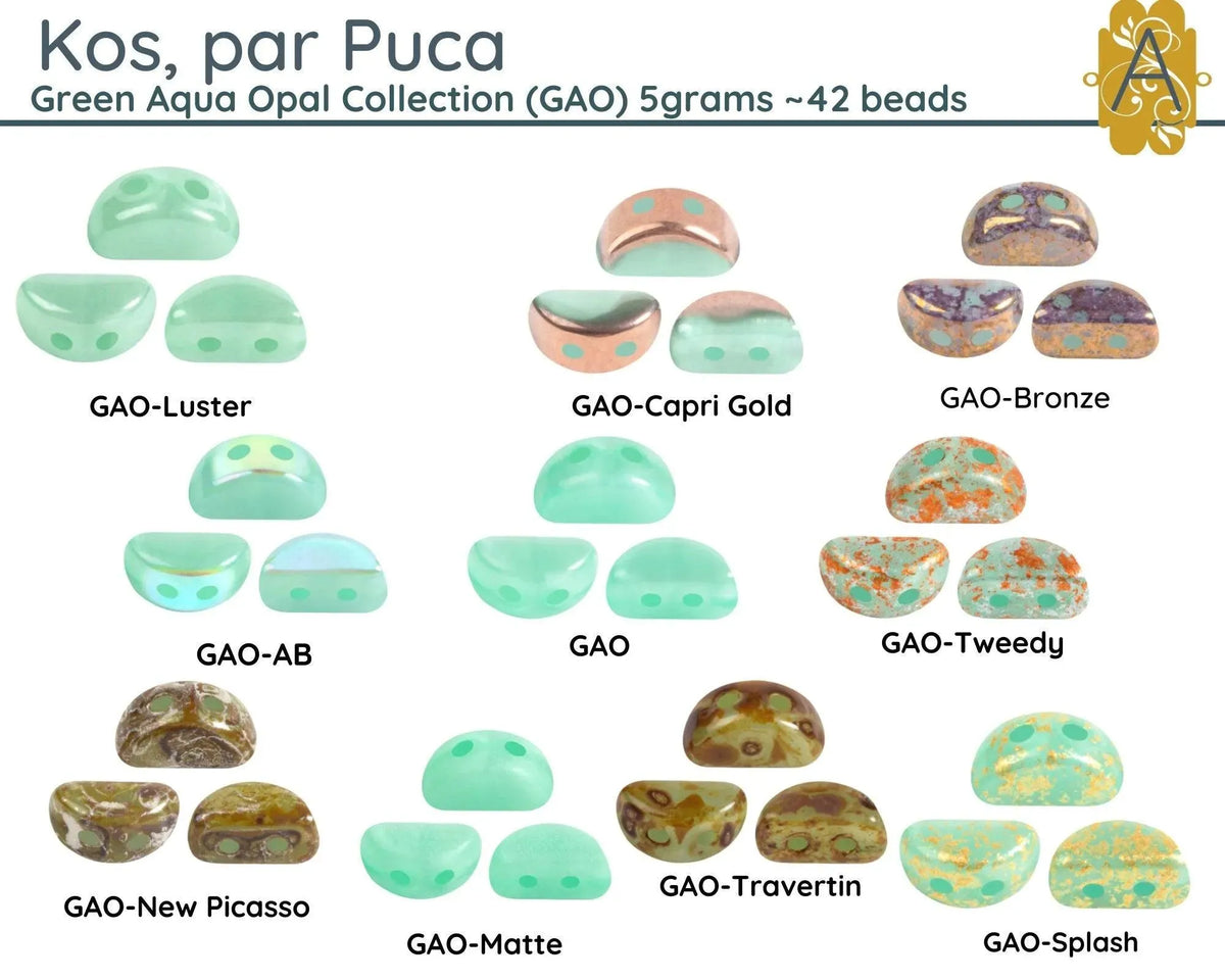 Kos par Puca 5g Green Aqua Opal Collection - The Argus Collection