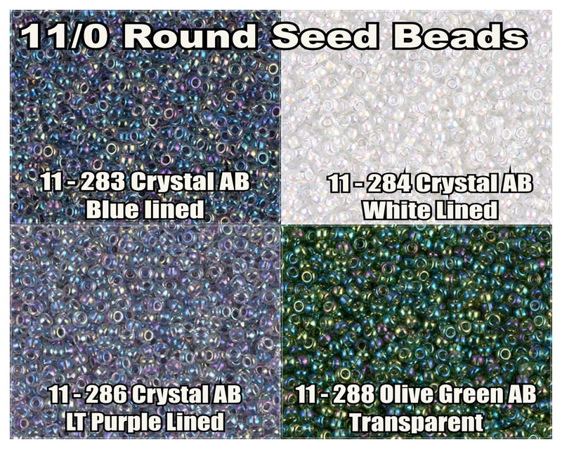 11/0 Miyuki Seed Beads 8.5g, 23g, 11-0283, 11-0284, 11-286, 11-0288 - The Argus Collection