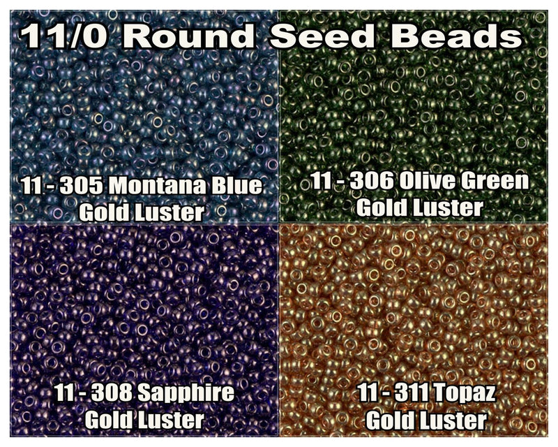 11/0 Miyuki Seed Beads 8.5g, 23g, 11-0305, 11-0306, 11-0308, 11-0311 - The Argus Collection