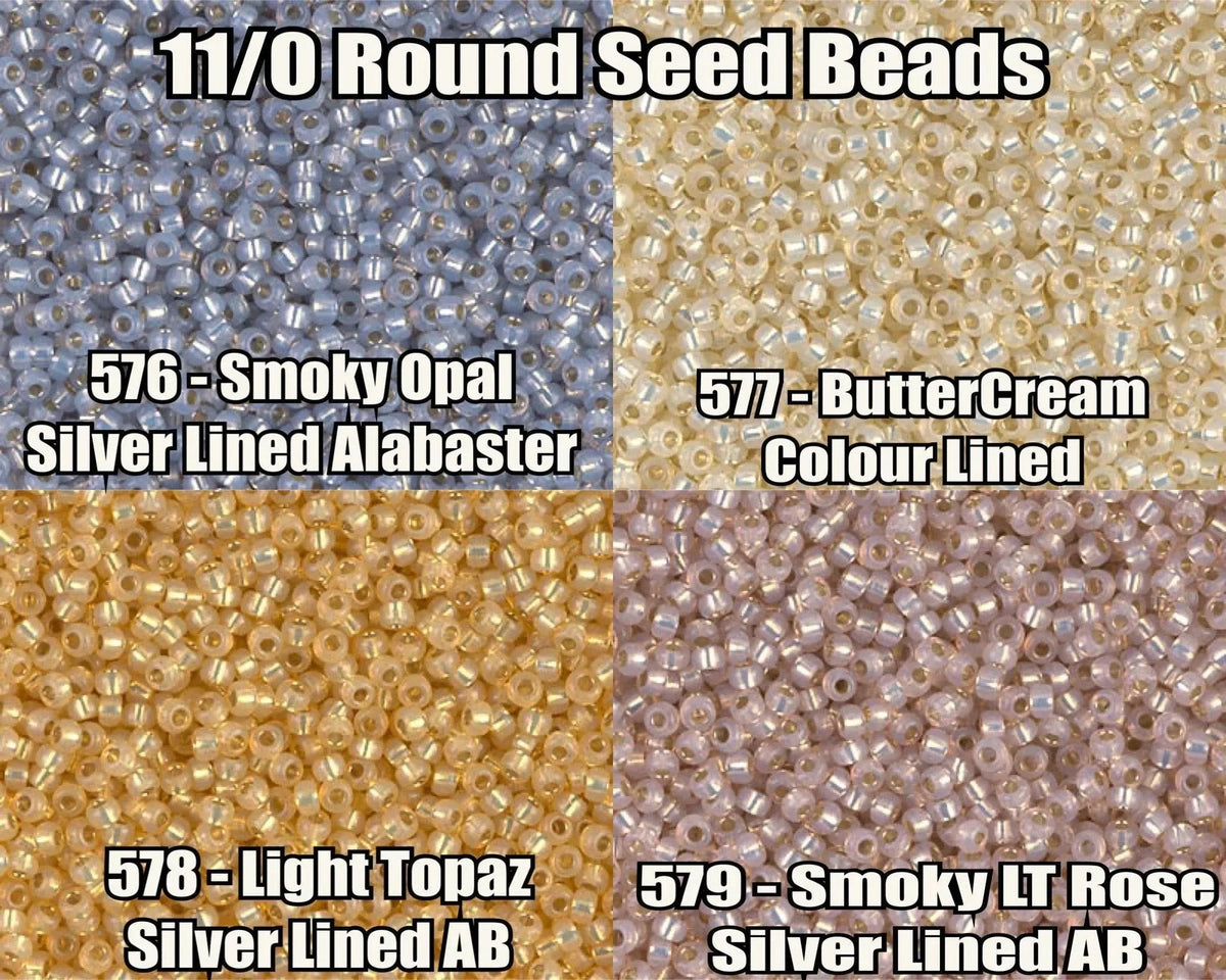 11/0 Miyuki Seed Beads 8.5g, 23g 11-0576, 11-0577, 11-0578, 11-0579 - The Argus Collection