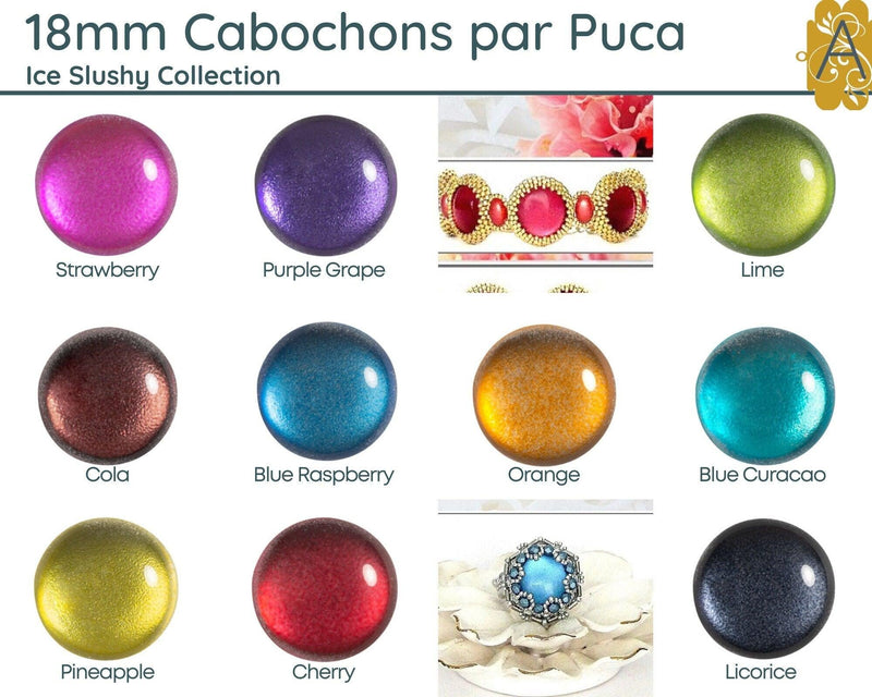 Cabochon par Puca 18mm, Ice Slushy Collection - The Argus Collection