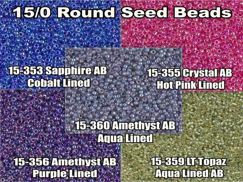 15/0 Miyuki Round Seed Beads 8.2g 15-0353, 15-0355, 15-0356, 15-0359, 15-0360 - The Argus Collection
