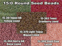 15/0 Miyuki Round Seed Beads 8.2g 15-0361, 15-0363, 15-0364, 15-0366, 15-0379 - The Argus Collection