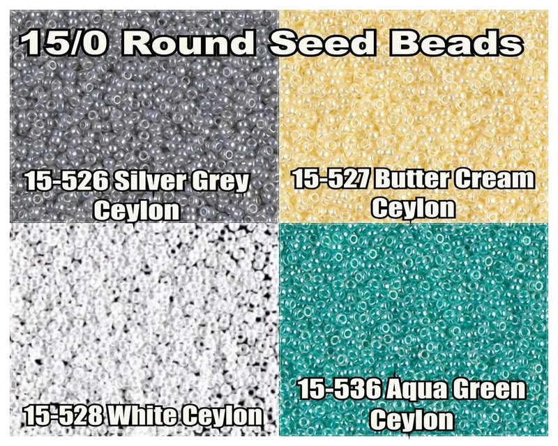 15/0 Miyuki Round Seed Beads 8.2g 15-0526, 15-0527, 15-0528, 15-0536 - The Argus Collection