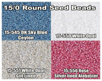15/0 Miyuki Round Seed Beads 8.2g 15-0545, 15-0550, 15-0551, 15-0556 - The Argus Collection