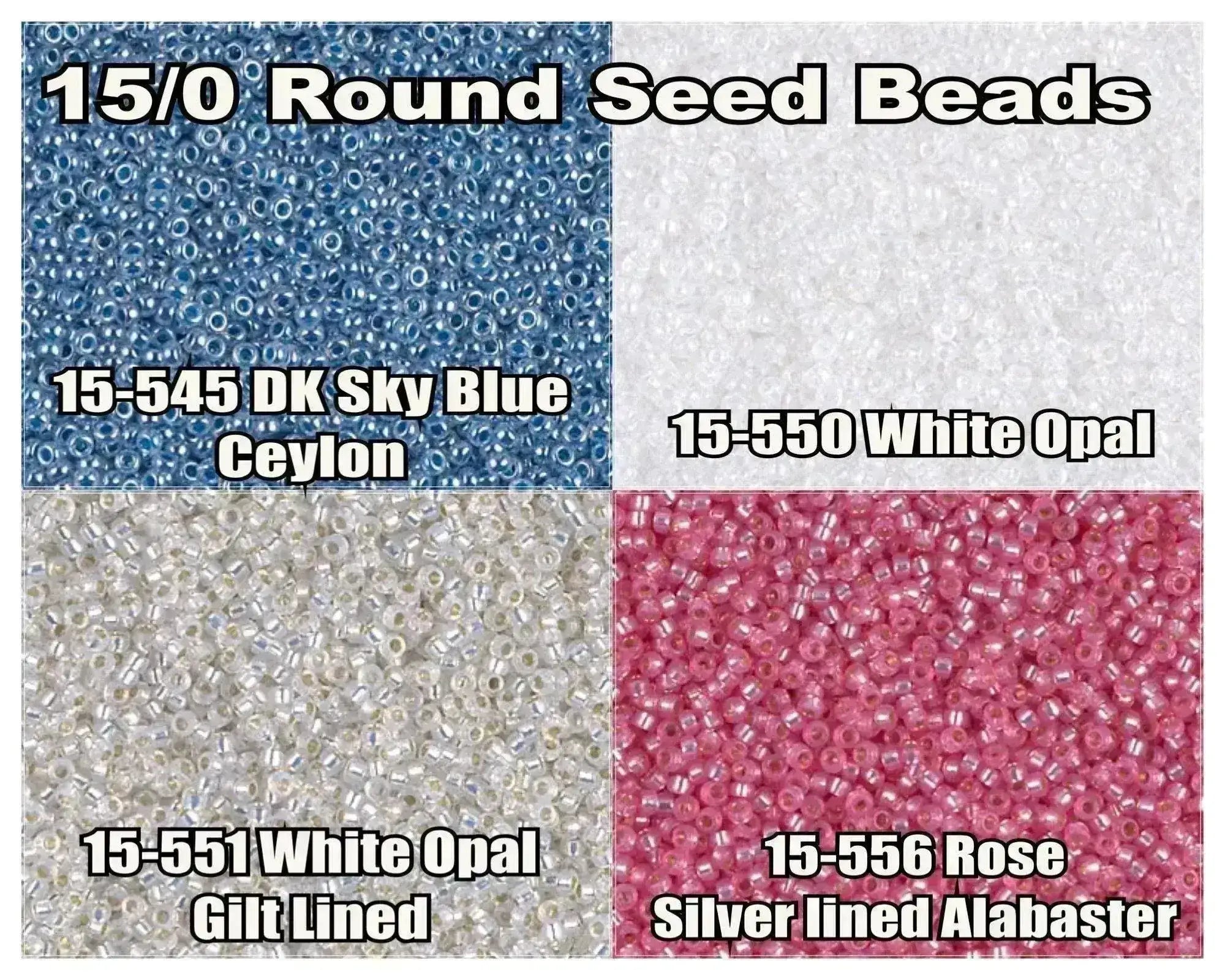 15/0 Miyuki Round Seed Beads 8.2g 15-0545, 15-0550, 15-0551, 15-0556 - The Argus Collection