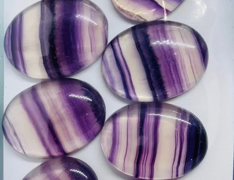 Semi-Precious Fluorite Cabochons, 3 Shades - The Argus Collection