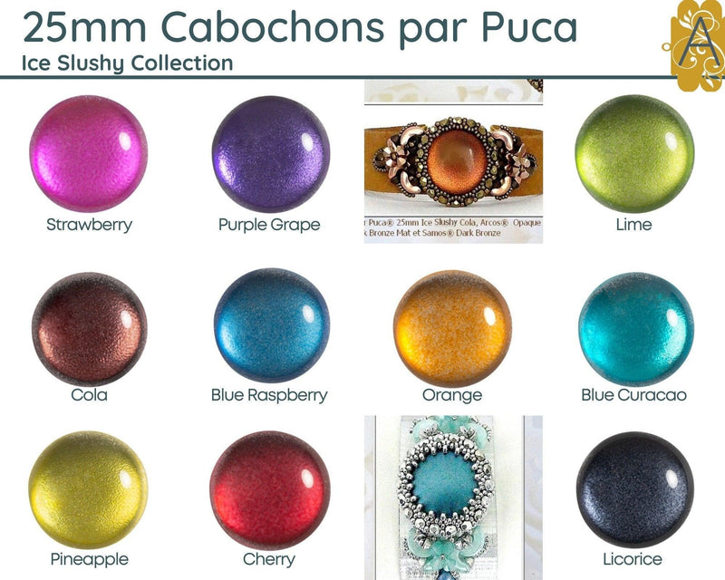 Cabochons par Puca, 25mm, Ice Slushy Collection - The Argus Collection