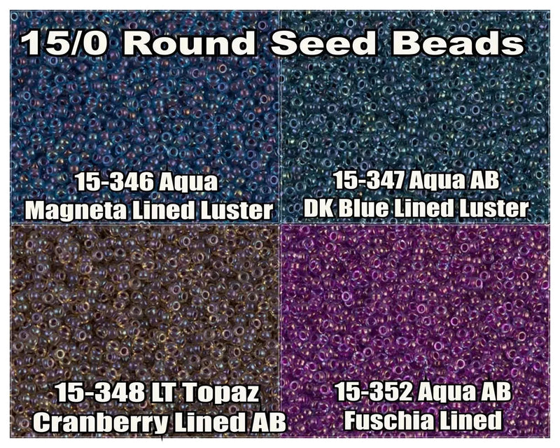 15/0 Miyuki Round Seed Beads 8.2g 15-0346, 15-0347, 15-0348, 15-0352 - The Argus Collection