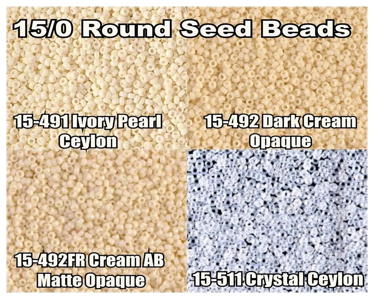 15/0 Miyuki Round Seed Beads 8.2g 15-0491, 15-0492, 15-0492FR, 15-0511 - The Argus Collection