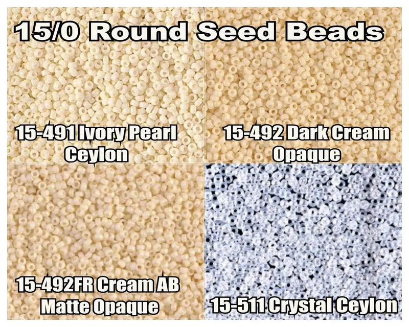 15/0 Miyuki Round Seed Beads 8.2g 15-0491, 15-0492, 15-0492FR, 15-0511 - The Argus Collection