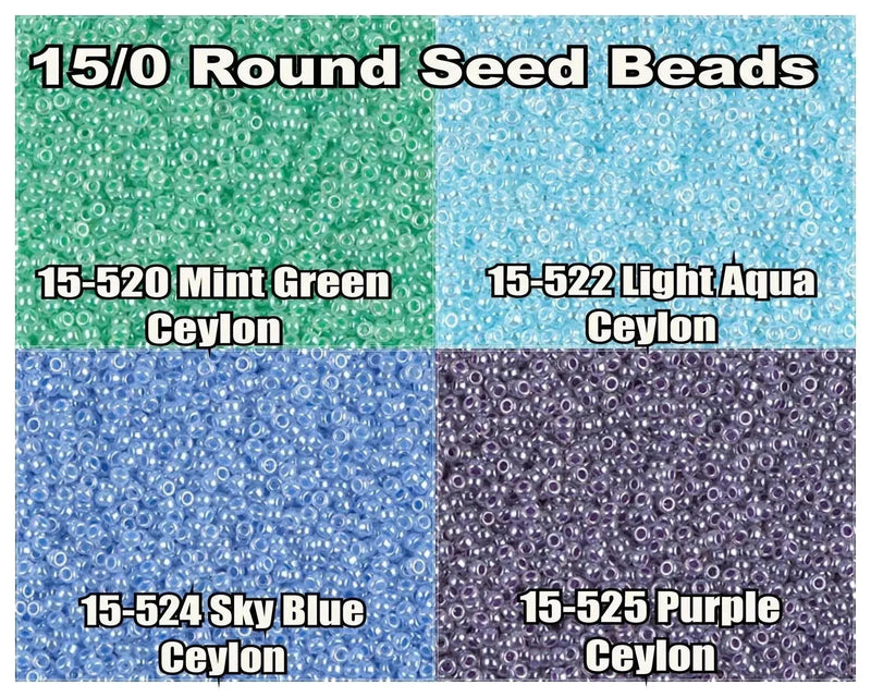 15/0 Miyuki Round Seed Beads 8.2g 15-0520, 15-0522, 15-0524, 15-0525 - The Argus Collection