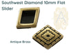 Southwest Diamond Sliders for Leather or Cork, 10mm, in 3 Finishes - The Argus Collection