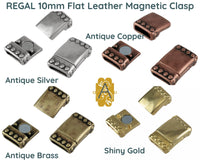 Regal Flat Magnetic Clasp for Leather or Cork, 10mm, in 4 Finishes - The Argus Collection