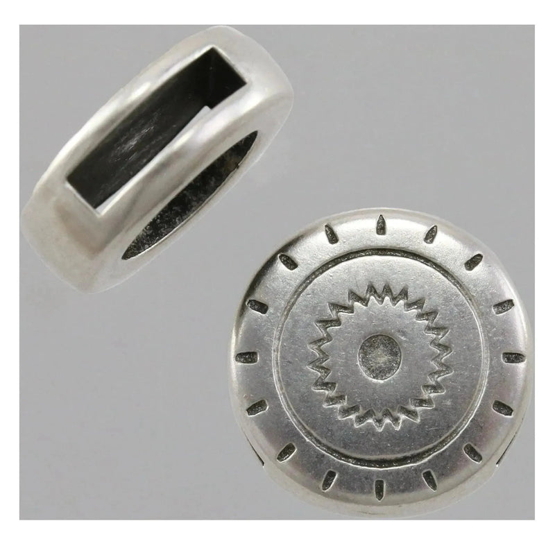 Southwest Circle Slider for Leather or Cork, 10mm, in 2 Finishes - The Argus Collection