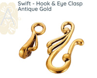 Swift Hook & Eye Clasps, 6 Finishes - The Argus Collection