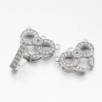 Owlie, Micro Pave Foldover Clasp, Cubic Zirconia, 3 Strands - The Argus Collection