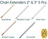 2 or 3"CHAIN EXTENDERS, with Metal Drop, 5 Pieces, 4 Colors - ArgusCollection