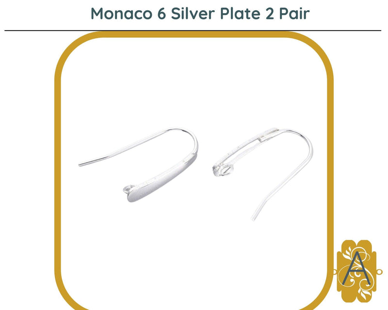 Monaco 6, 304 Stainless Steel Elegant Earring Wires in 4 Finishes - The Argus Collection