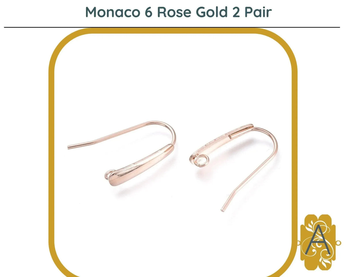 Monaco 6, 304 Stainless Steel Elegant Earring Wires in 4 Finishes - The Argus Collection