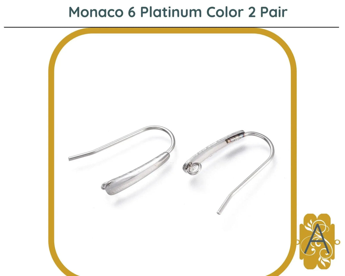 Monaco 6, 304 Stainless Steel Elegant Earring Wires in 4 Finishes - The Argus Collection