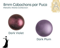 Cabochons par Puca, 8mm, Metallic Matte Collection - The Argus Collection