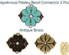 Apokrousi, Cymbal Paisley Bead Connector, Glue-In Element, 4 Finishes - The Argus Collection