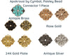 Apokrousi, Cymbal Paisley Bead Connector, Glue-In Element, 4 Finishes - The Argus Collection