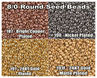 8/0 Miyuki Seed Beads 5g & 10g. - The Argus Collection