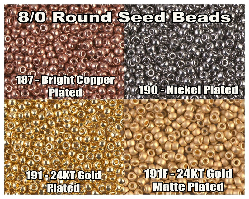 8/0 Miyuki Seed Beads 5g & 10g. - The Argus Collection