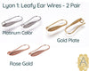 Lyon 1, Leafy Earring Wires, 3 Finishes - The Argus Collection