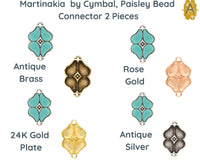 Martinakia, Cymbal Paisley Bead Connectors or Earring Settings - The Argus Collection