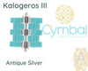 Kalogeros III, Cymbal Tila Bead Connector, 2 Pcs. 4 Finishes - The Argus Collection