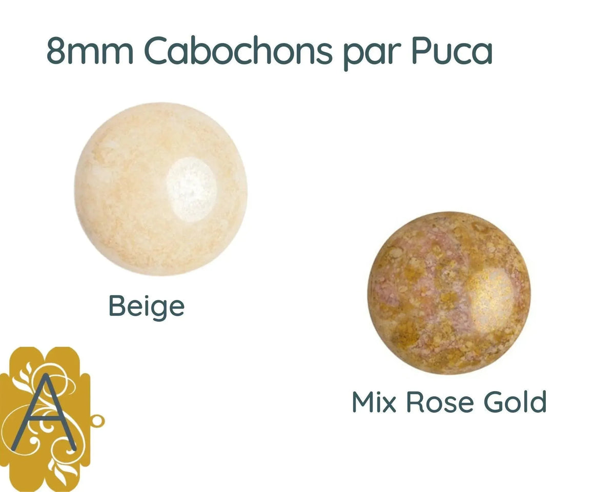 Cabochons par Puca, 8mm, Ceramic Collection - The Argus Collection