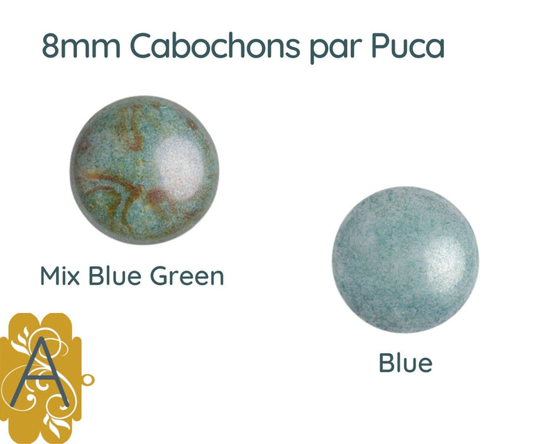 Cabochons par Puca, 8mm, Ceramic Collection - The Argus Collection