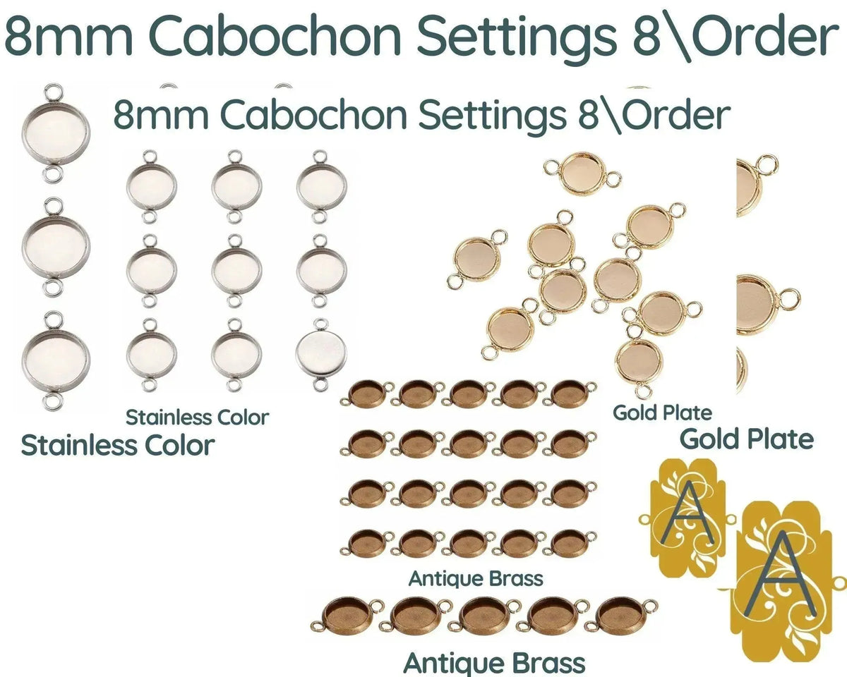 Cabochons par Puca, 8mm, Matte Collection - The Argus Collection