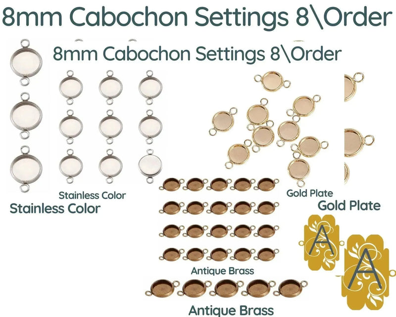 Cabochons par Puca, 8mm, Matte Collection - The Argus Collection