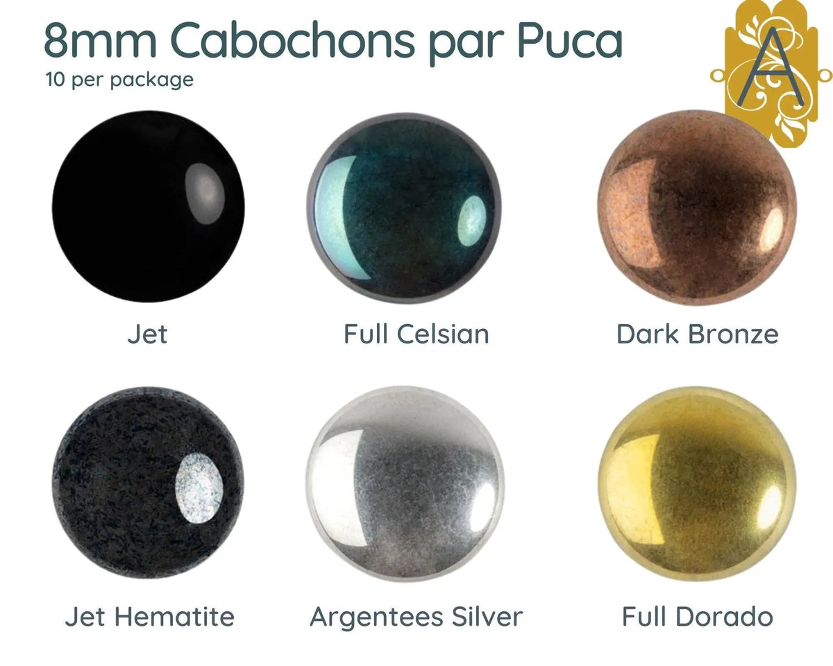 Cabochons par Puca, 8mm, Classic Collection - The Argus Collection