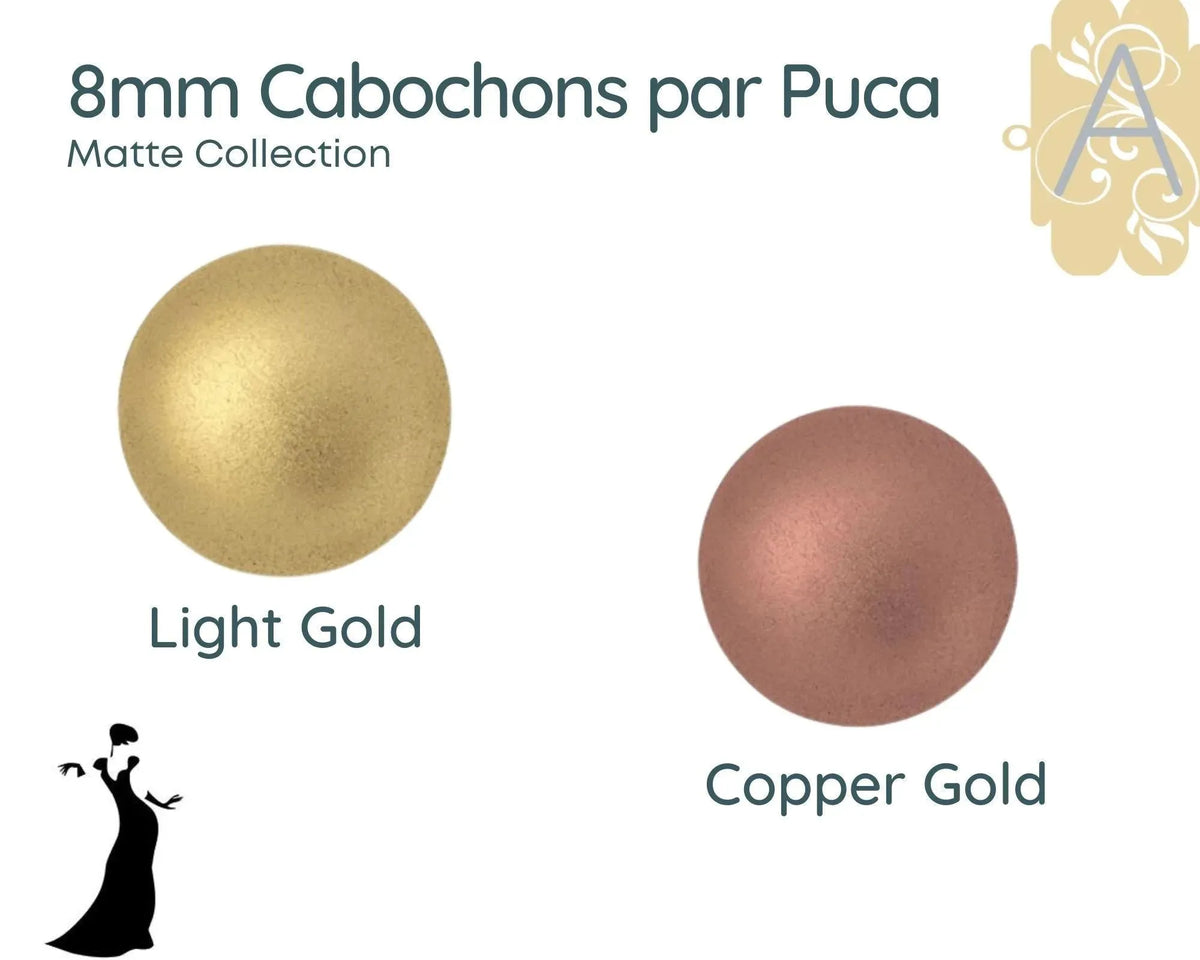 Cabochons par Puca, 8mm, Matte Collection - The Argus Collection