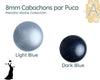 Cabochons par Puca, 8mm, Metallic Matte Collection - The Argus Collection