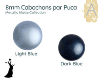 Cabochons par Puca, 8mm, Metallic Matte Collection - The Argus Collection