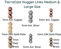 Nugget Links, Tierracast, 3-Strand Bar or Spacer, 2 Sizes - The Argus Collection